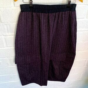 Luukaa Wool Boho Purple Minimalist Midi Skirt sz 10